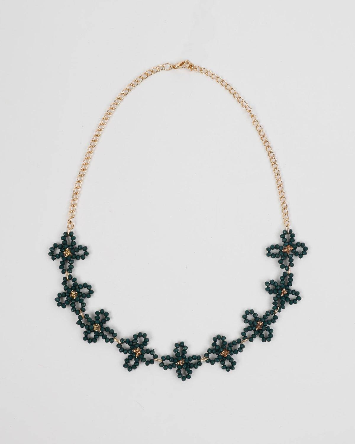 Green Wire Flower Necklace