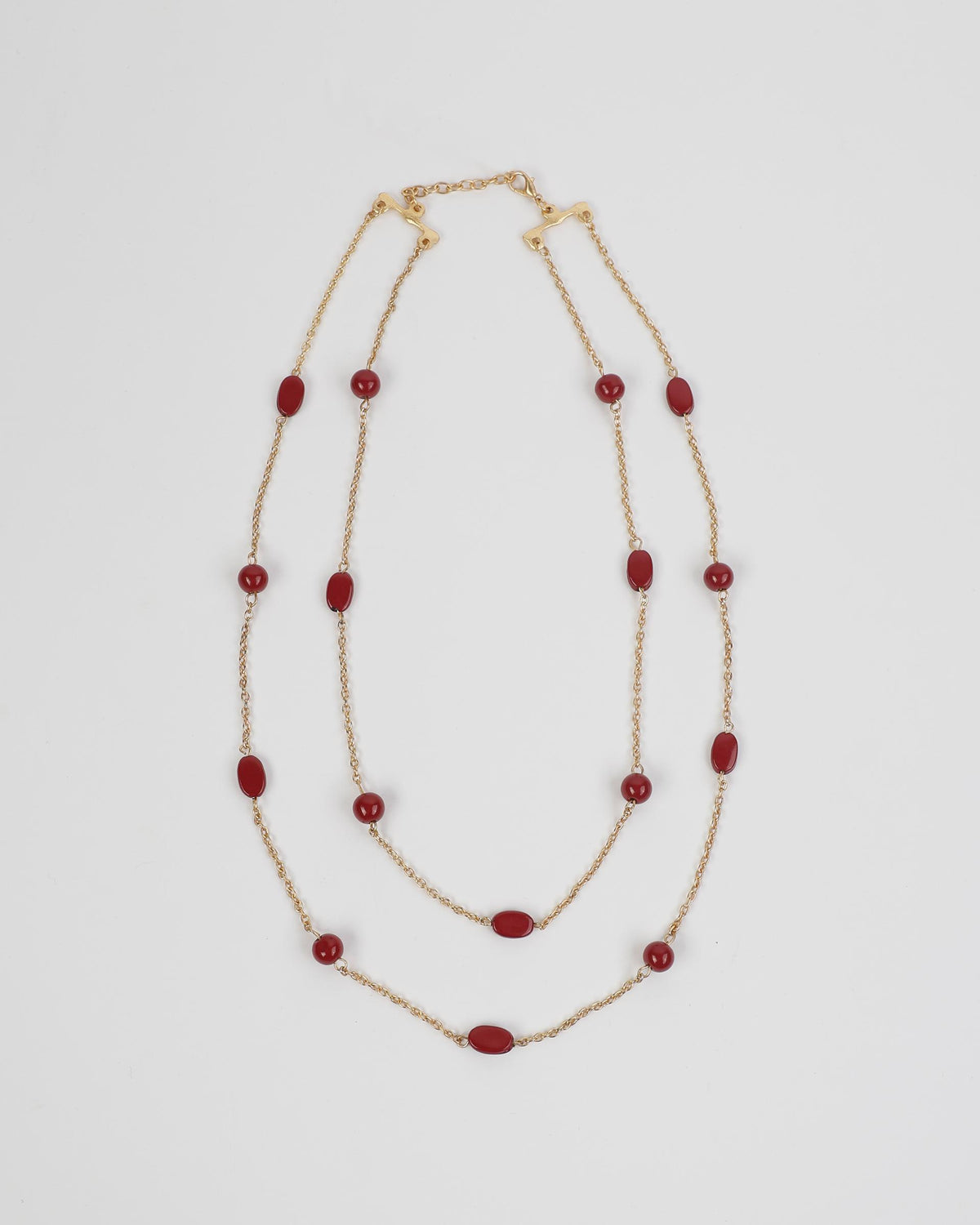 Necklace Chains Stones Gold