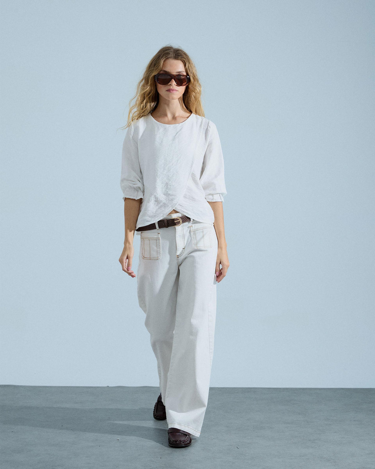 Blusa Delantero Cruzado Blanca