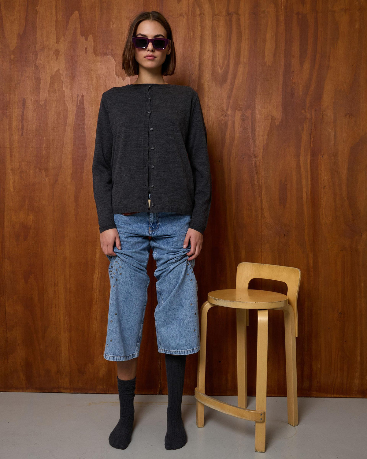 Anthracite Knee-High Socks