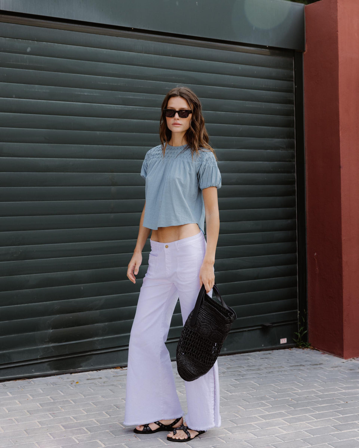 Blusa Detalles Canesú Azul