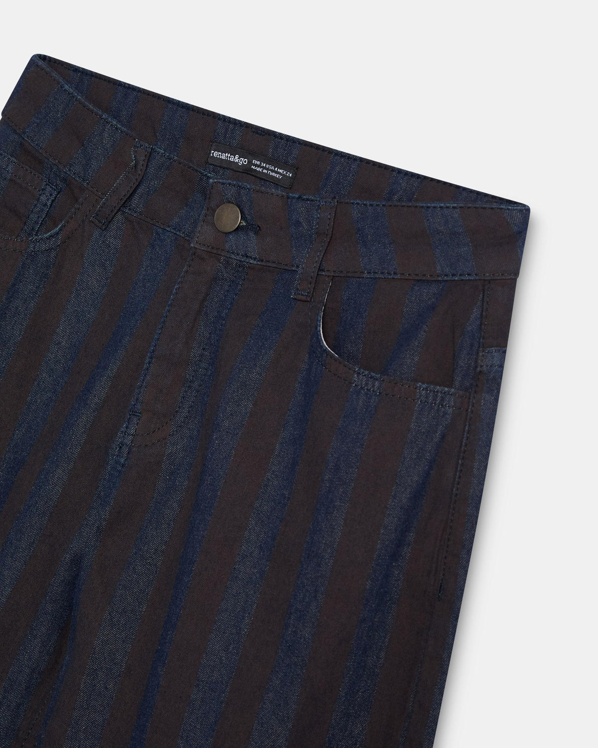 Dark Blue Striped Balloon Jeans