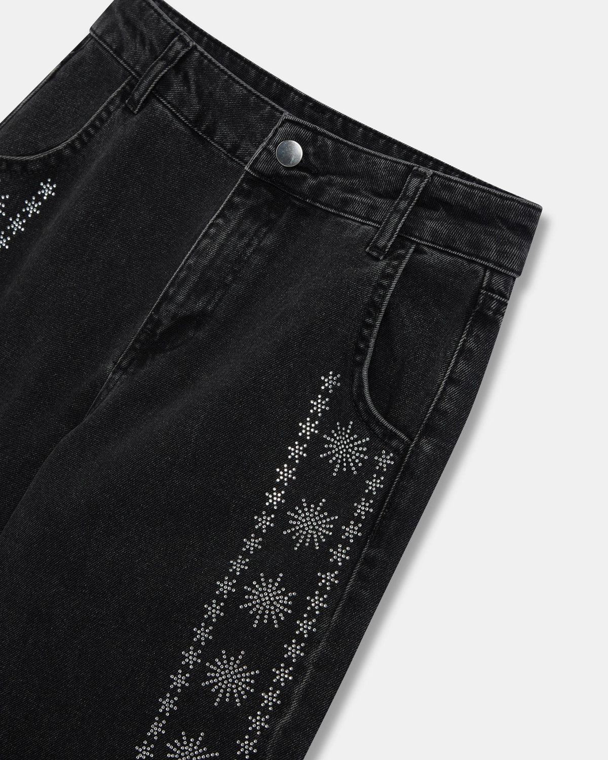 Jeans Brillos Laterales Antracita
