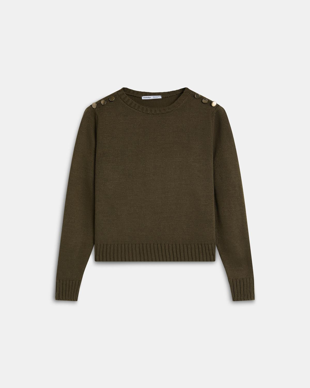 Jersey Botones Hombros Verde Oscuro