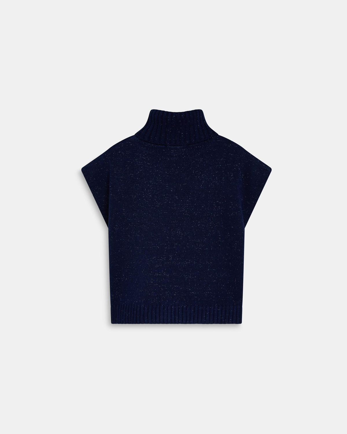 Chaleco Cuello Vuelto Lúrex Azul Marino