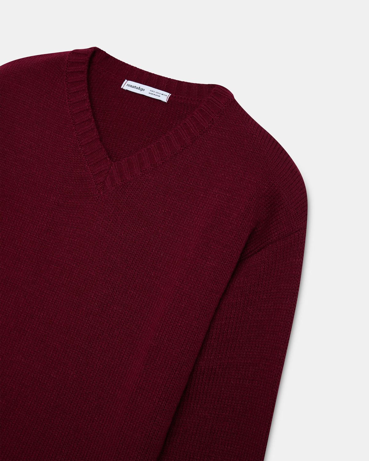 Jersey Cuello Pico Rib Granate