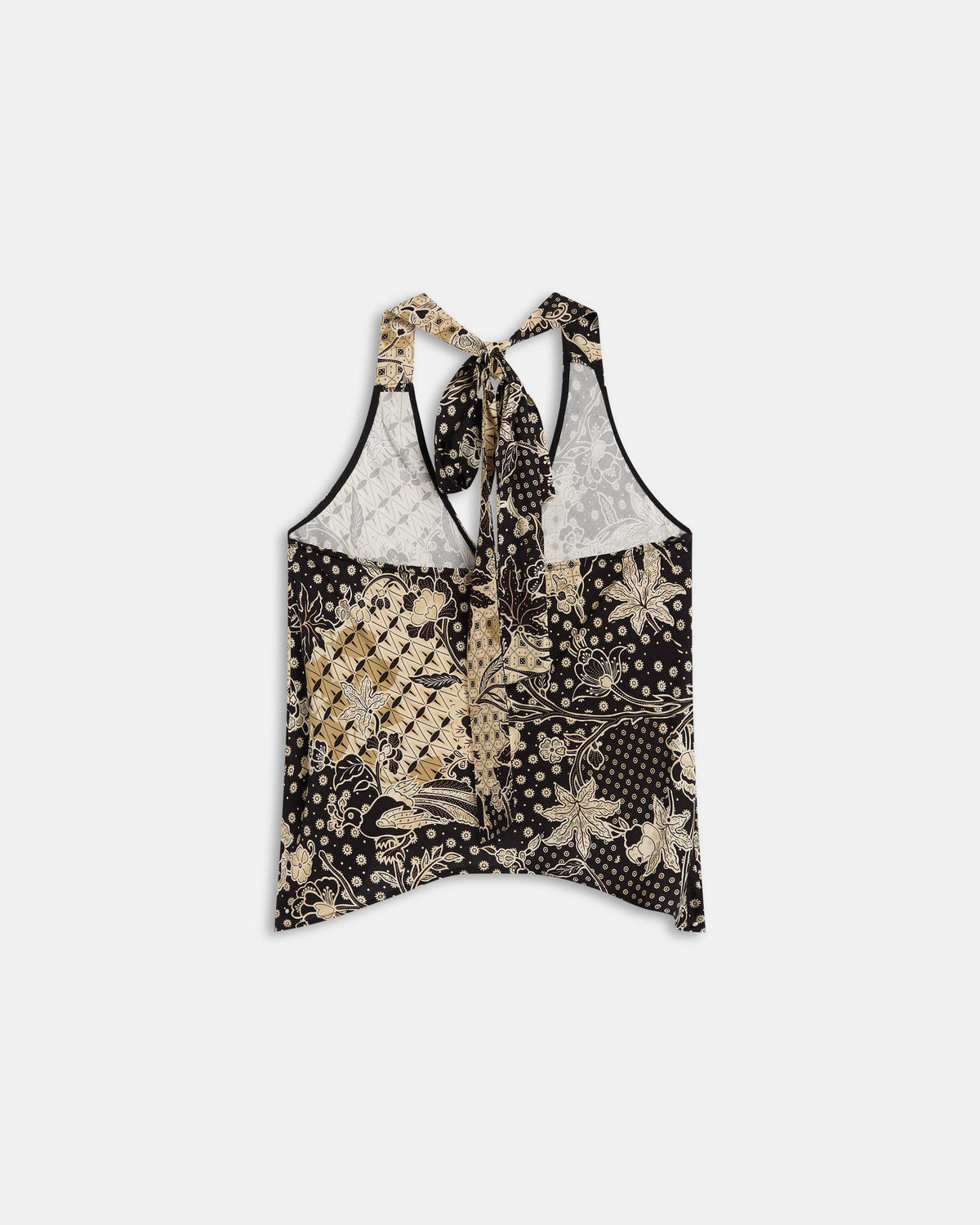 Top Halter Lazada Estampado Floral Negro