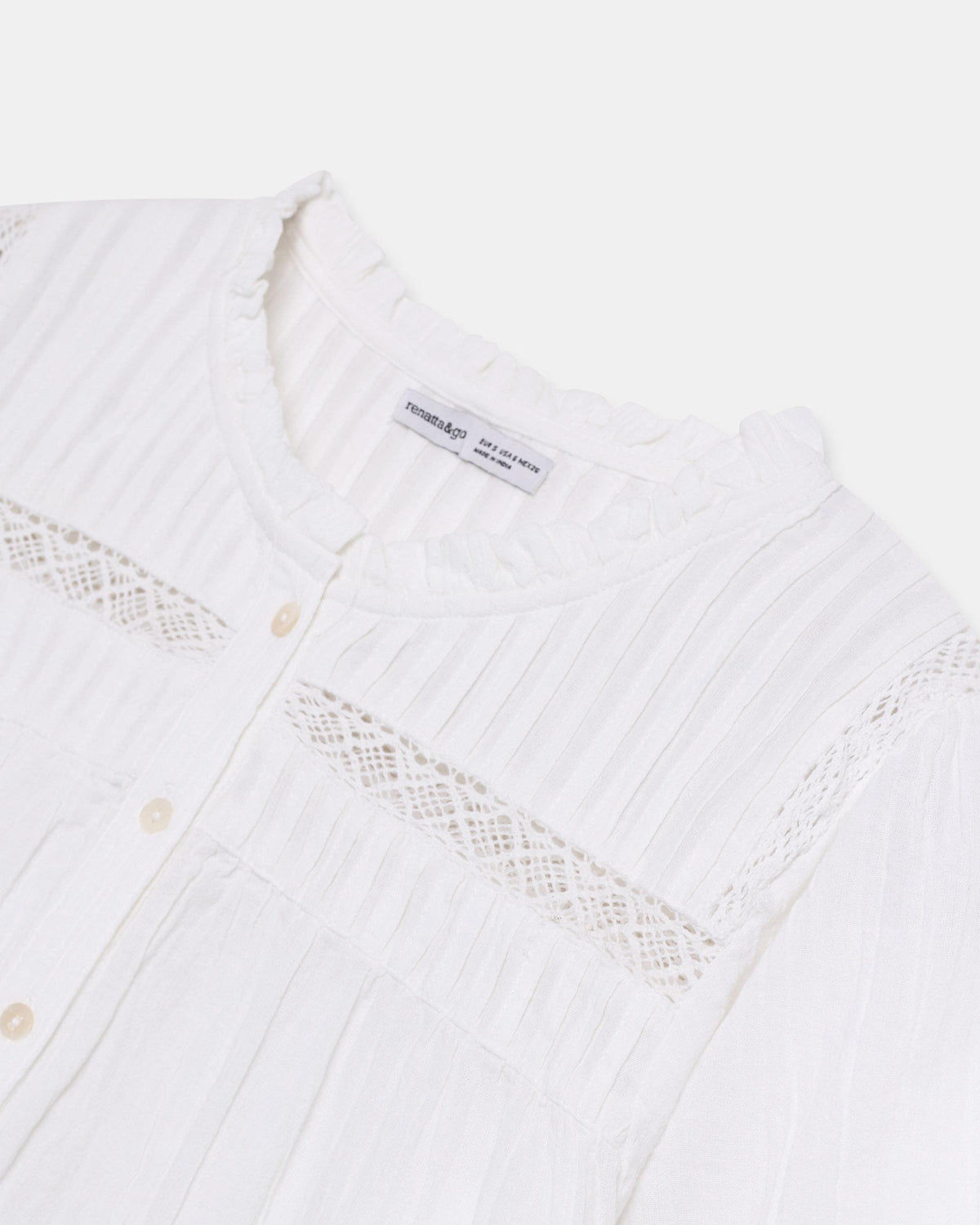 Blusa Manga Corta Puntillas Blanca