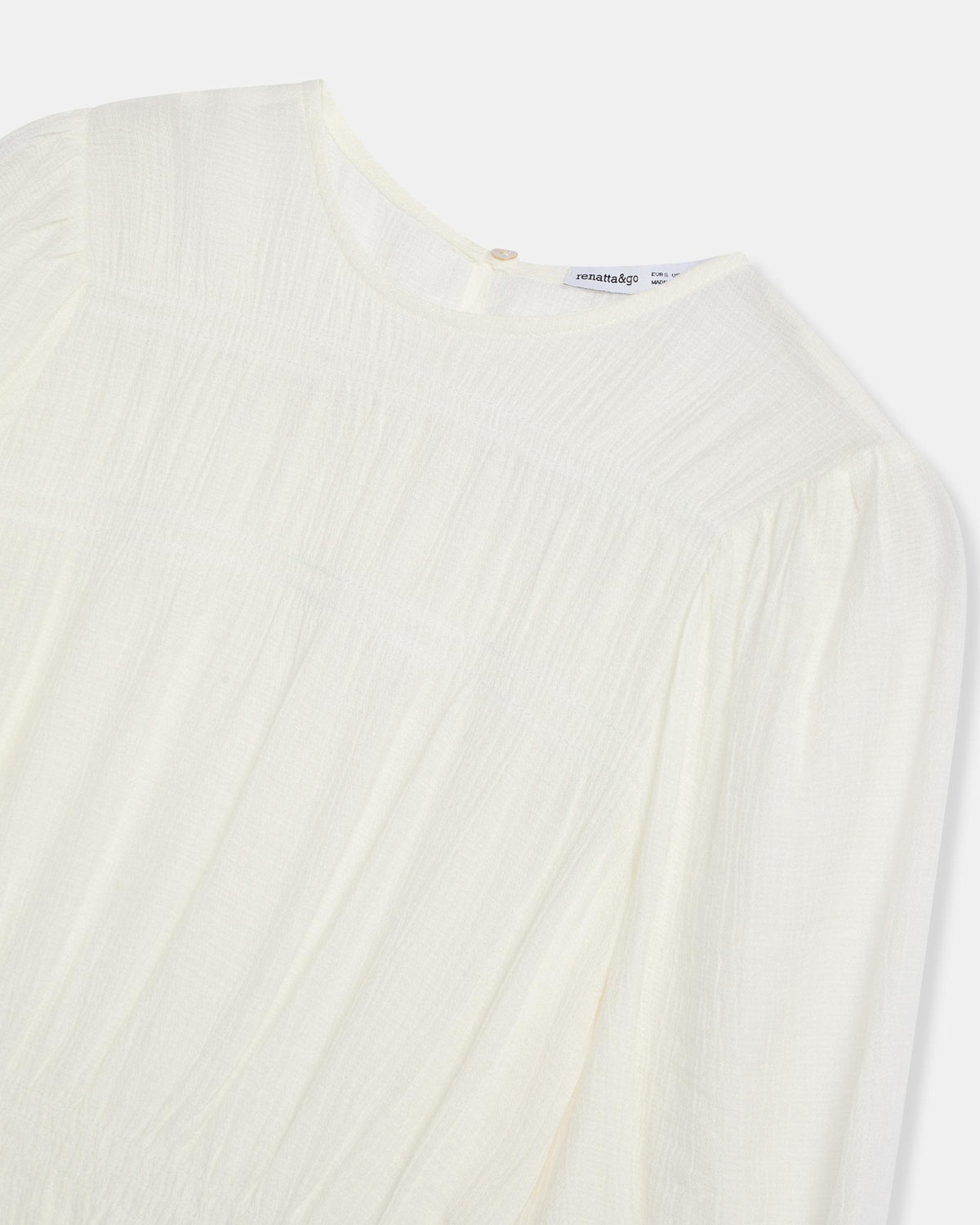 Blusa Gomas Manga Francesa Blanca