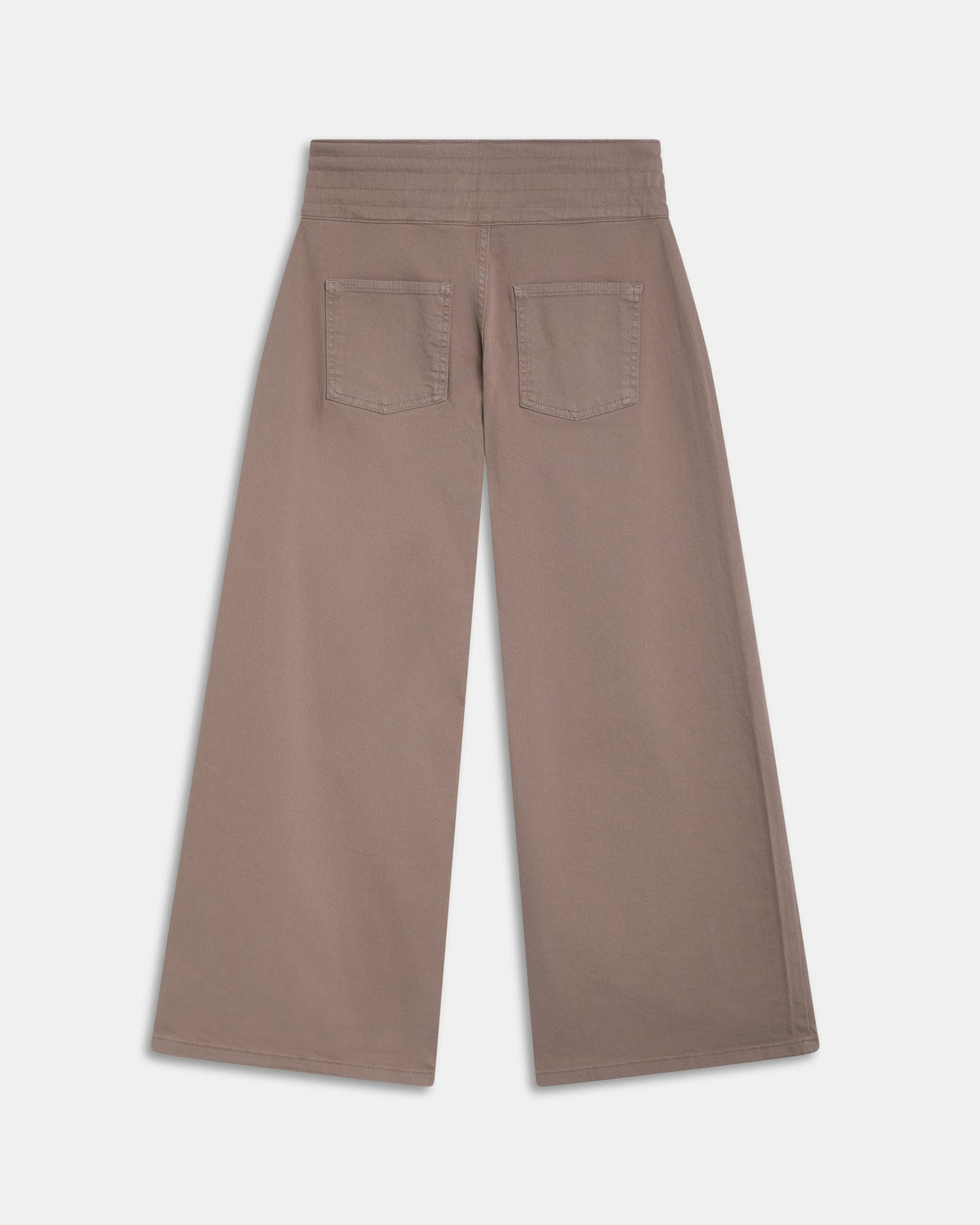 Taupe Triple Waistband Tie-Side Jeans