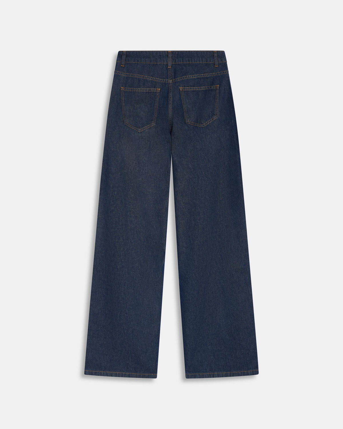 Dark Blue Jeans with Contrast-Stitch Pockets