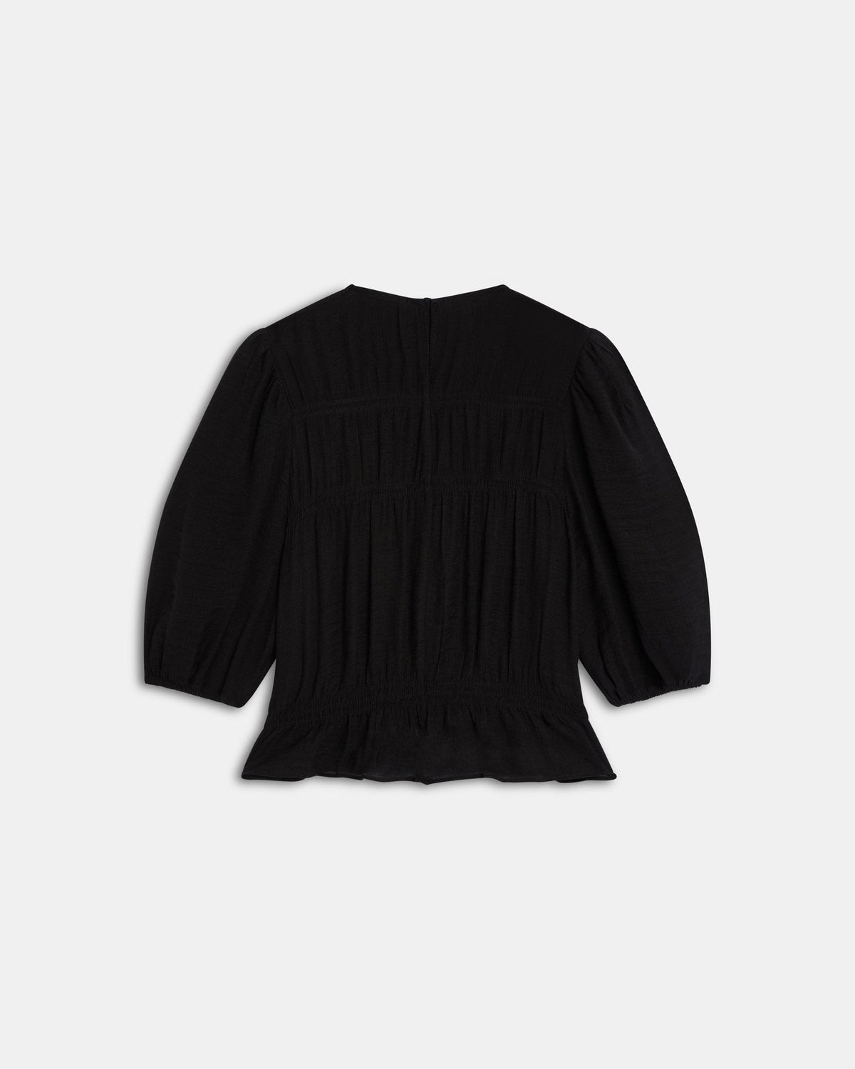 Blusa Gomas Manga Francesa Negra