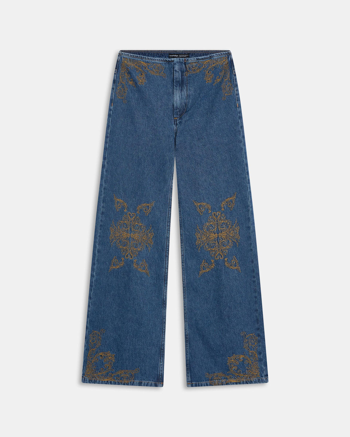 Blue Ethnic Embroidered Jeans