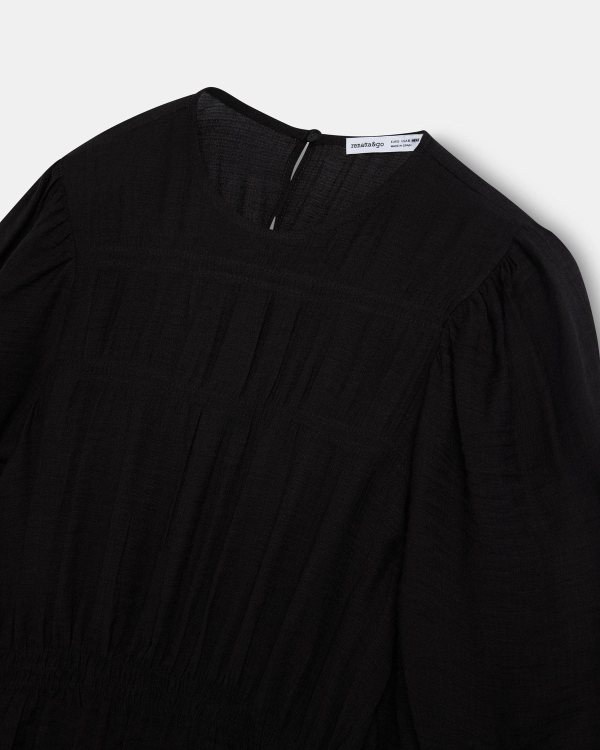 Blusa Gomas Manga Francesa Negra
