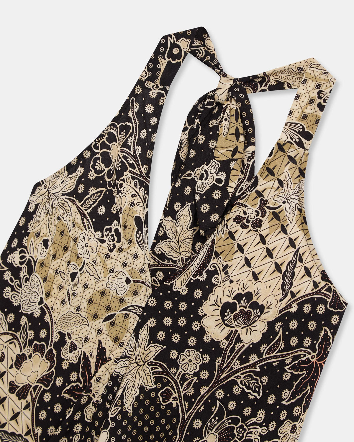Top Halter Lazada Estampado Floral Negro