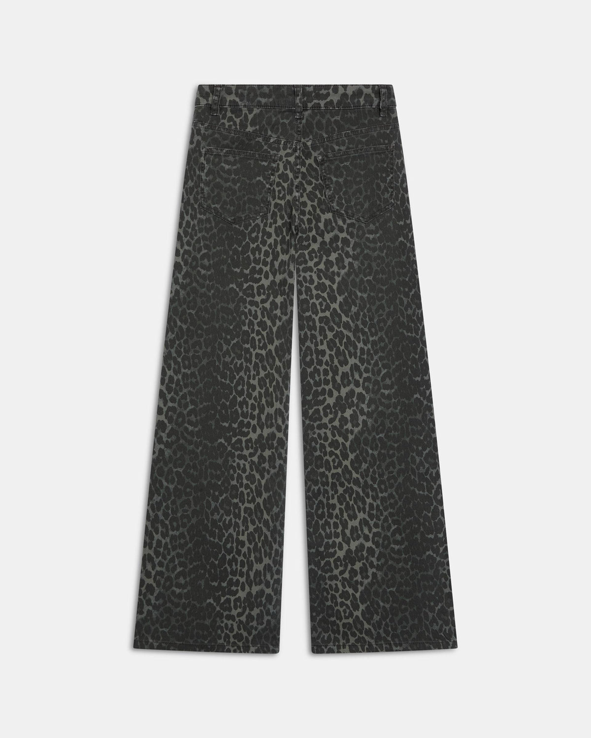 Jeans Wide Leg Animal Print Gris