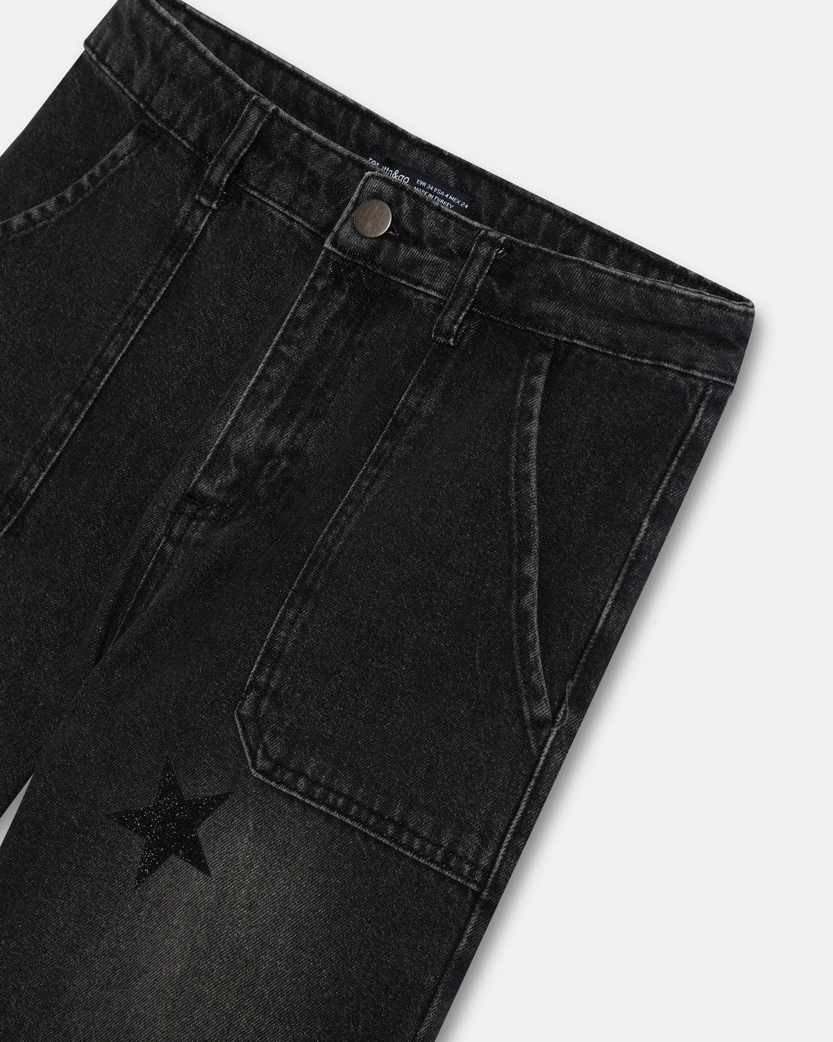 Jeans Worker Estrellas Brillos Antracita
