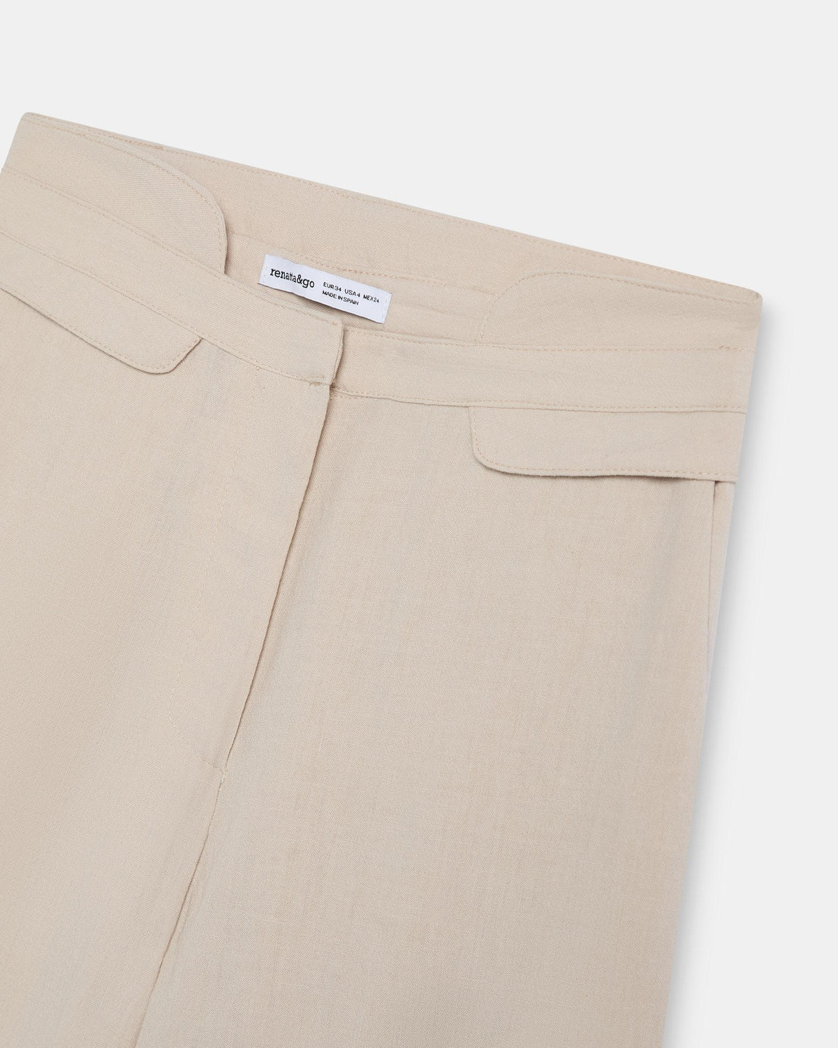 Pantalón Detalle Cinturilla Crudo