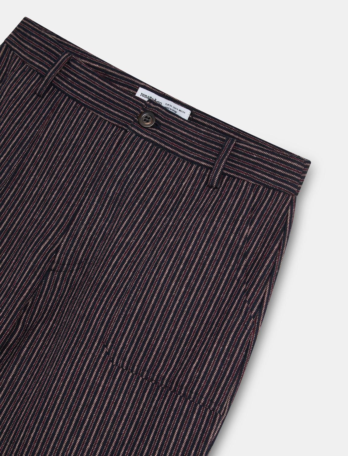 Maroon Striped Fluid Trousers