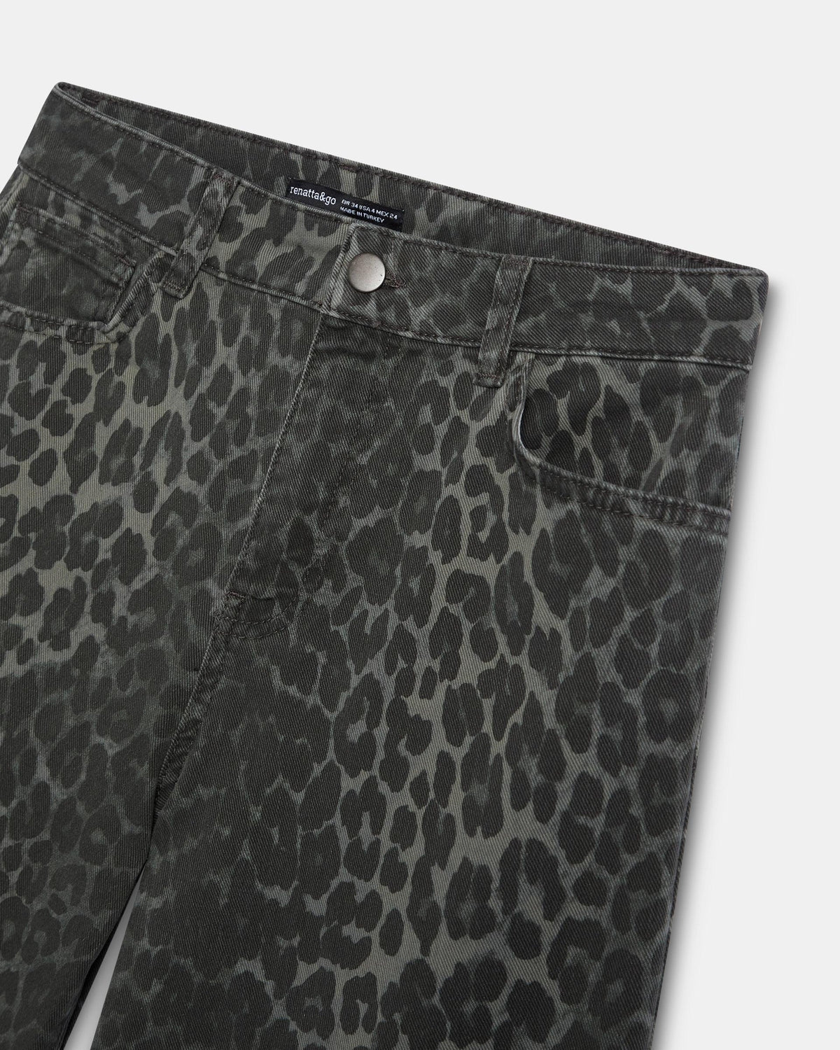 Jeans Wide Leg Animal Print Gris