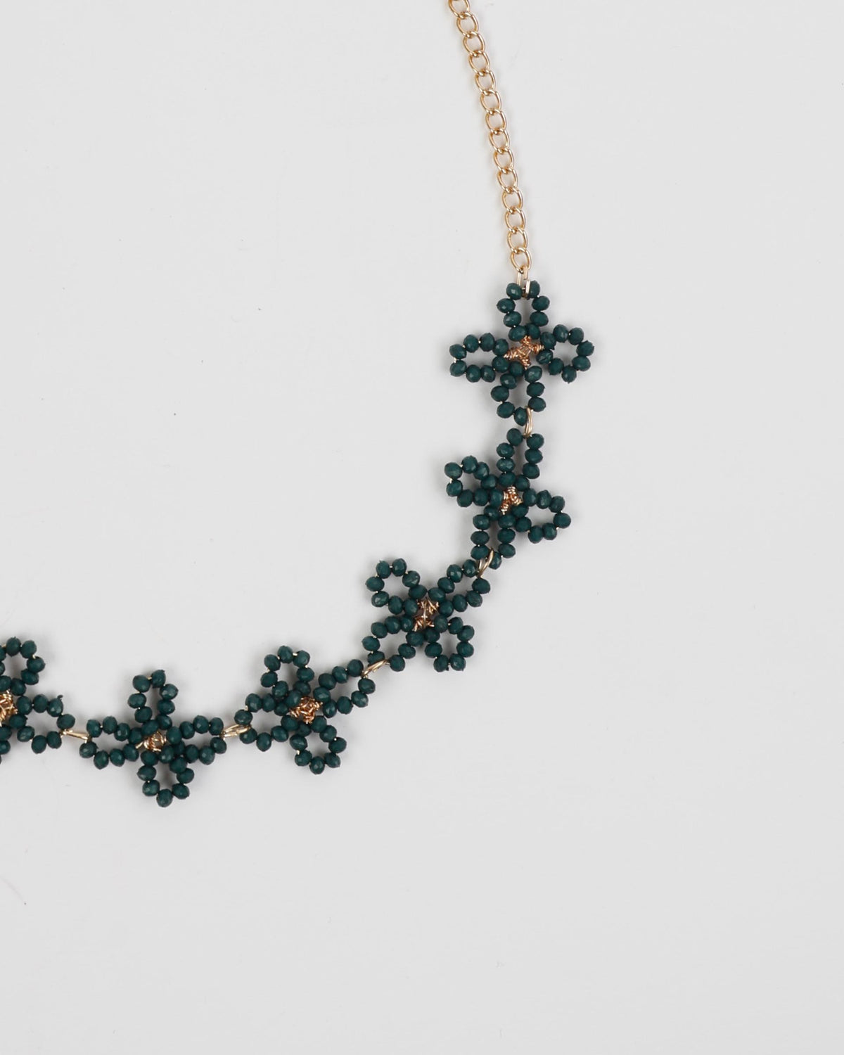 Green Wire Flower Necklace