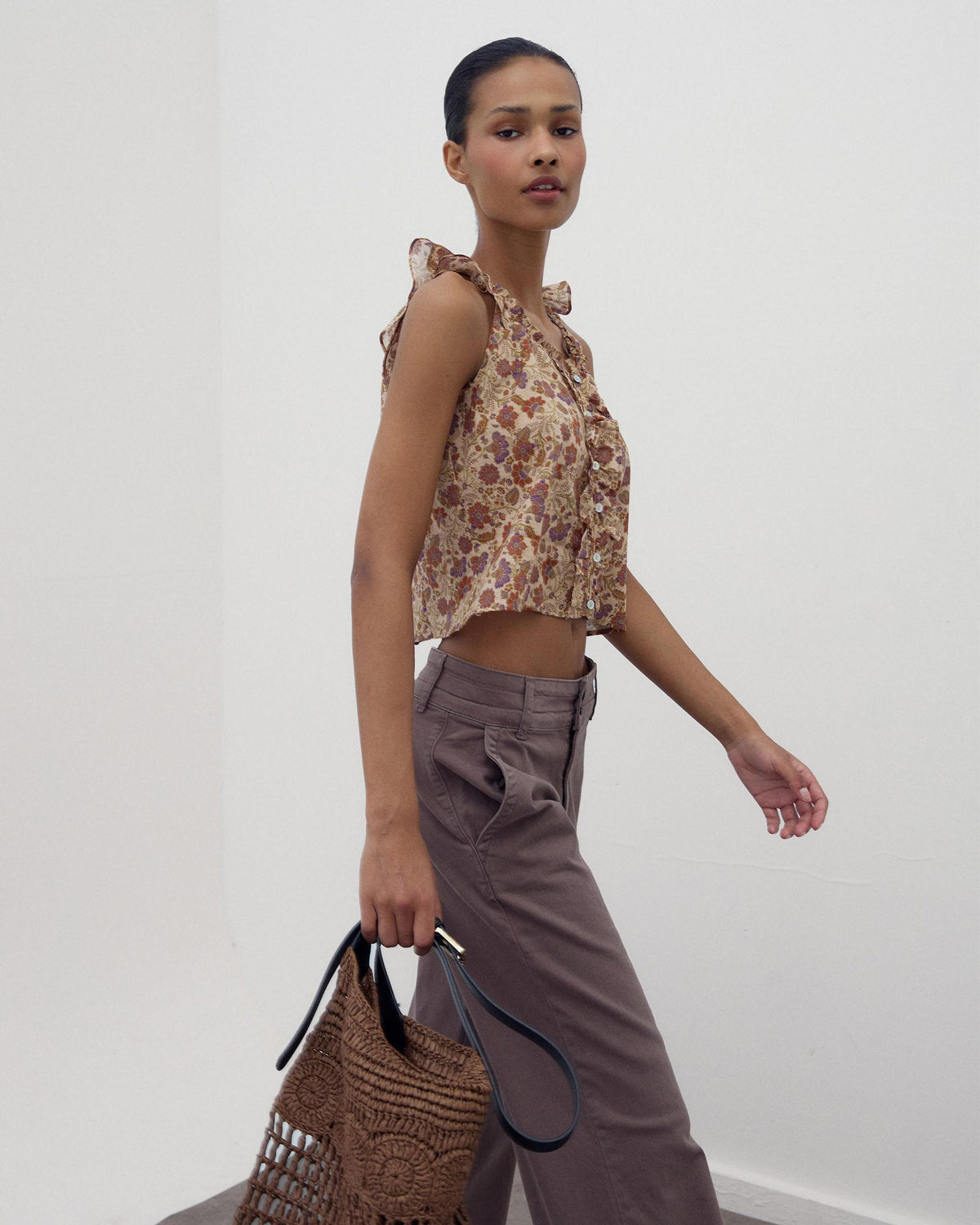 Multicoloured Printed Sleeveless Top