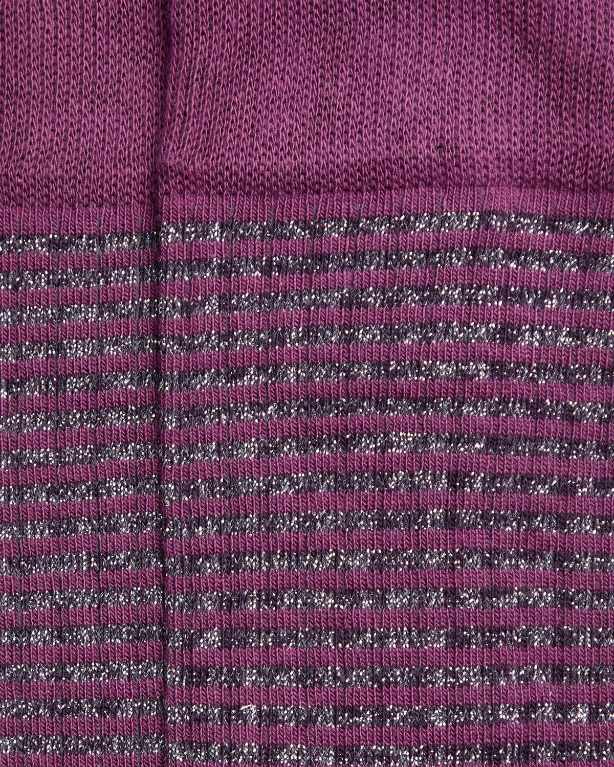 Purple Striped Lurex Mid-Calf Socks