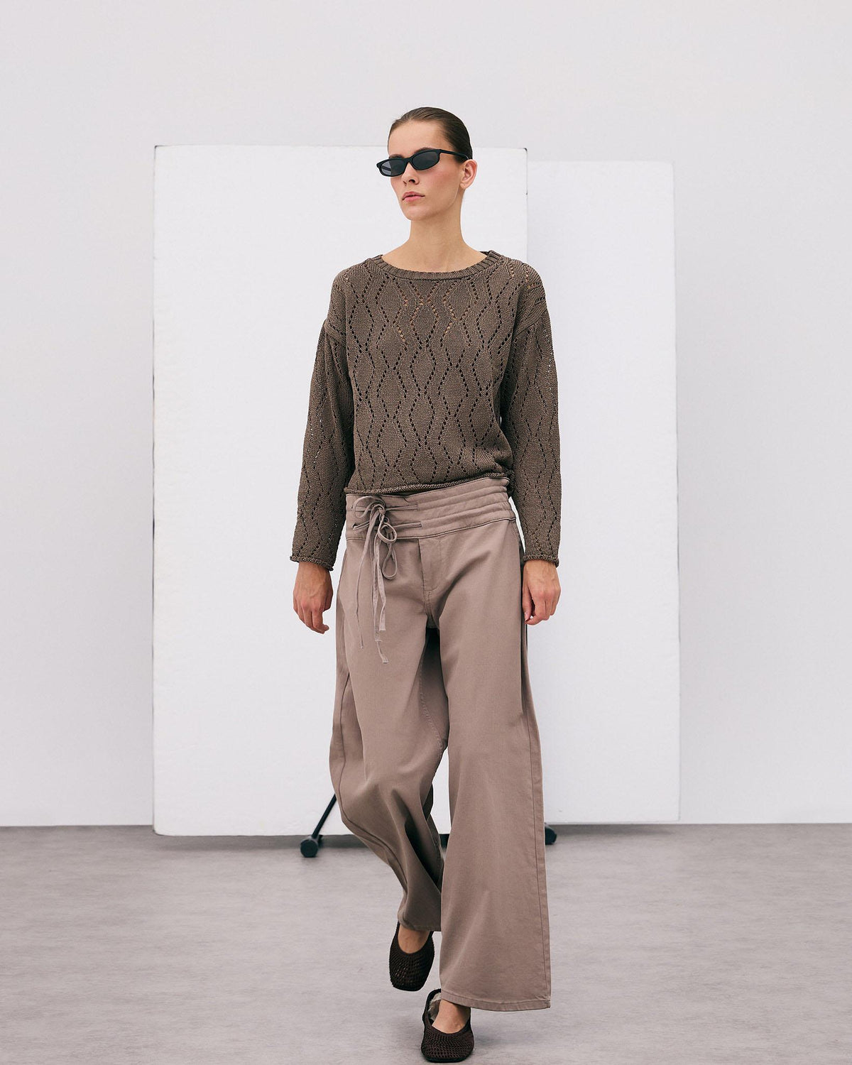 Jersey Troquelados Rombos Taupe