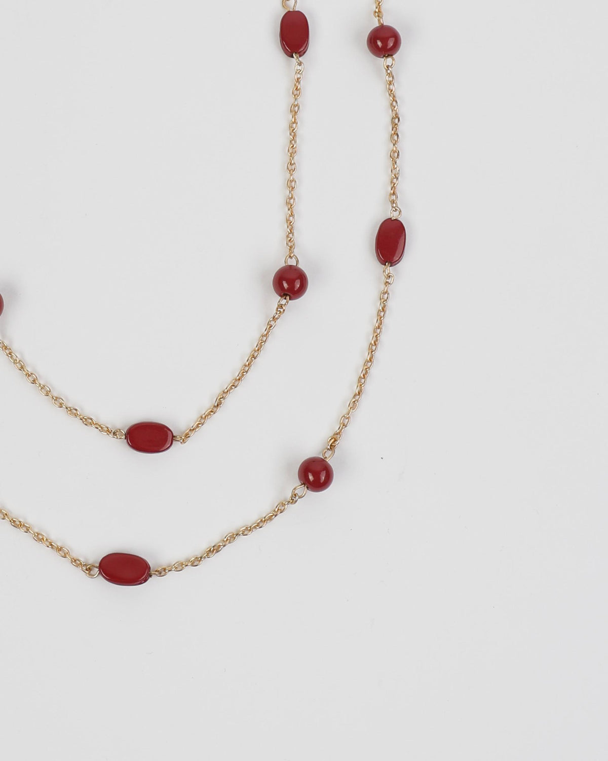 Necklace Chains Stones Gold