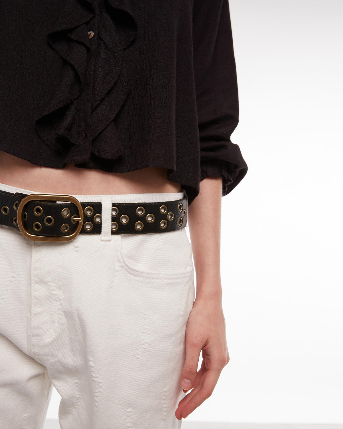 Black Studded Circle Belt