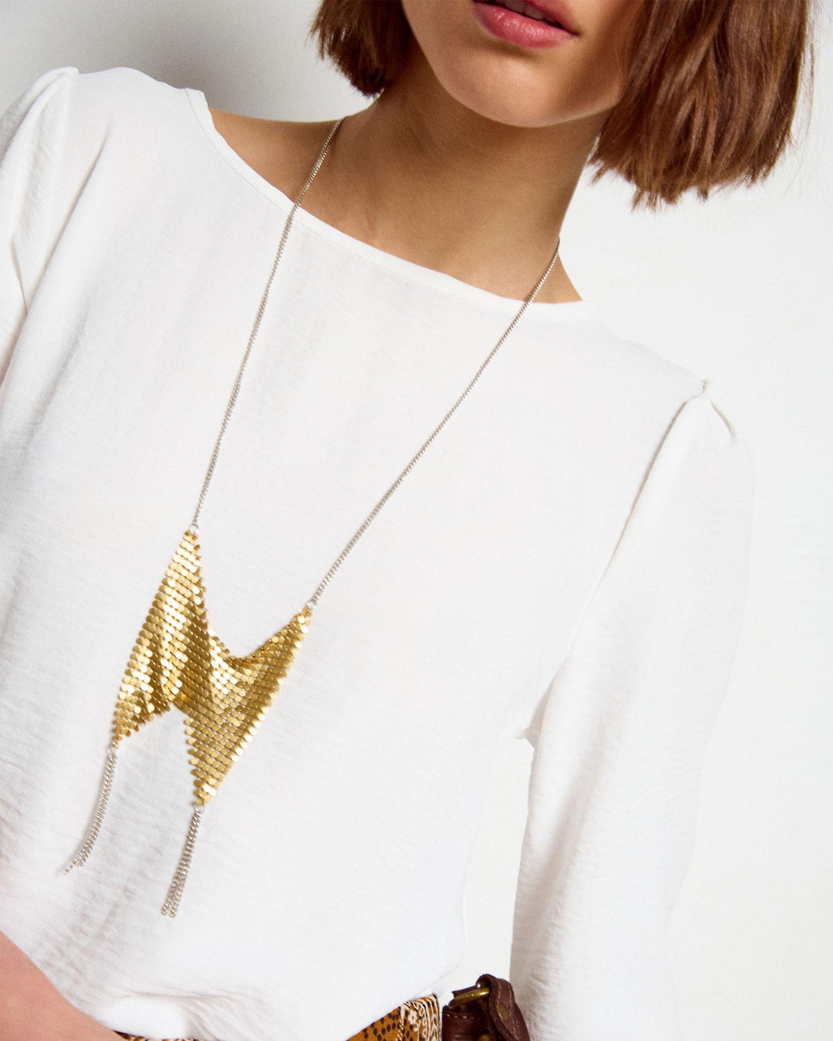 Blusa Básica Cuello Redondo Blanca