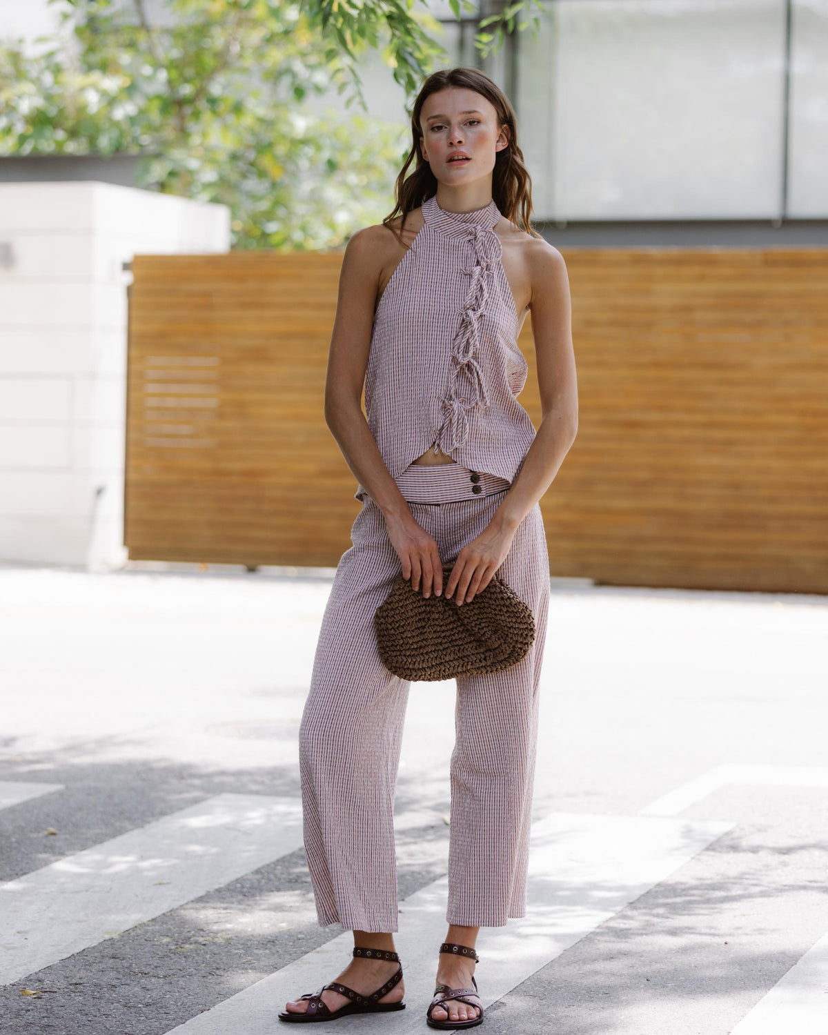 Pantalón Rayas Triple Cinturilla Rosa