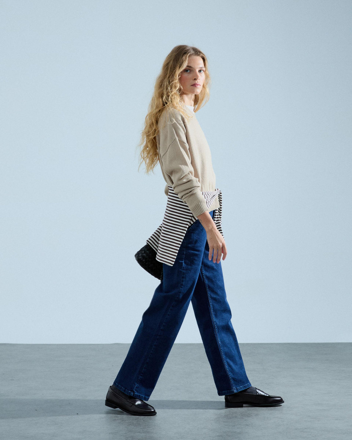 Jeans Doble Trabilla Azul Oscuro
