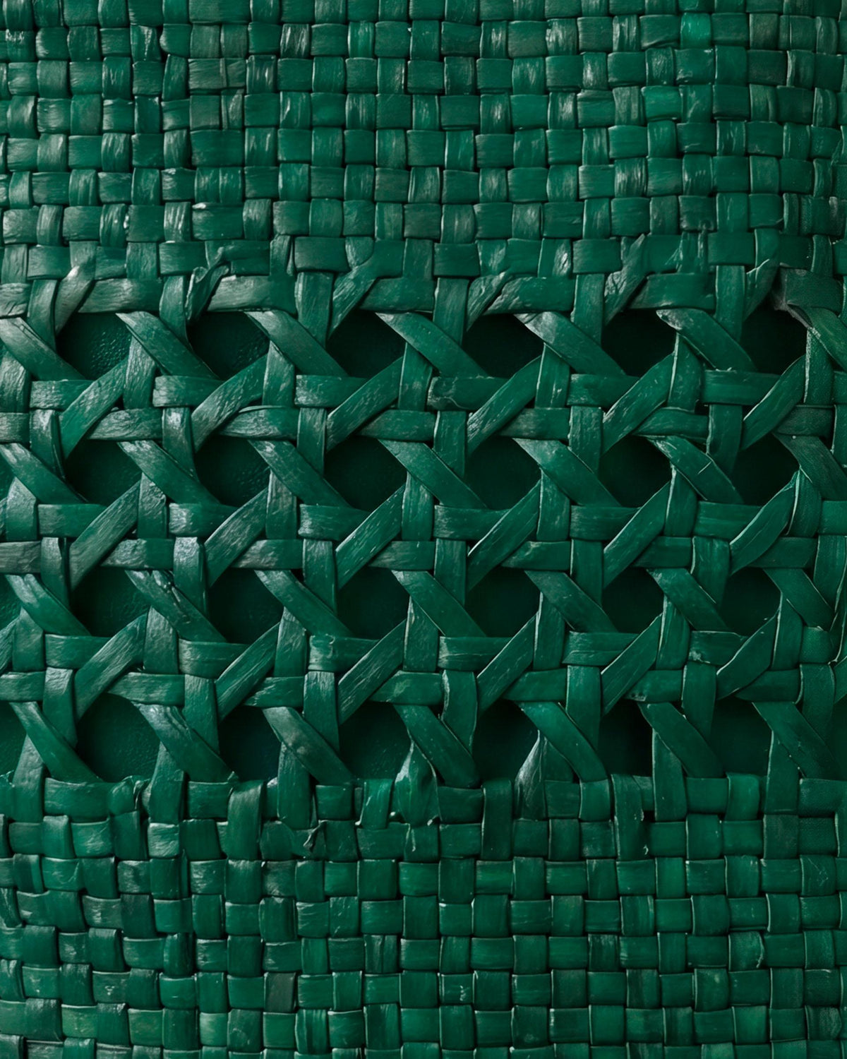 Green Braided Leather Bucket Bag