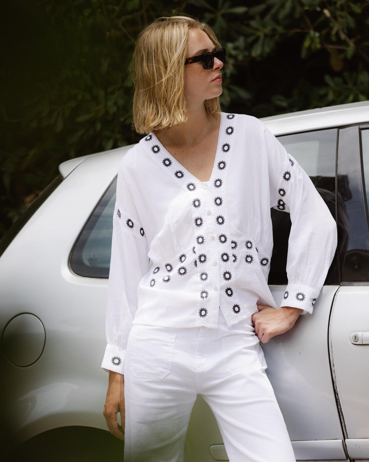 White Embroidered Blouse