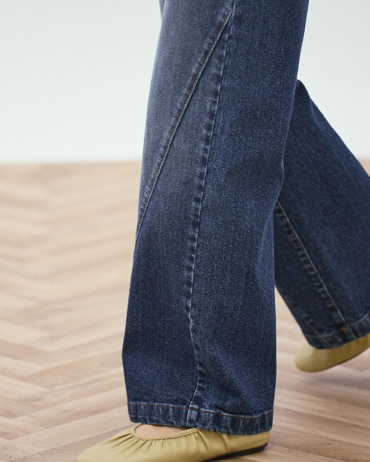 Jeans Botones Cinturilla Cremallera Lateral Azul