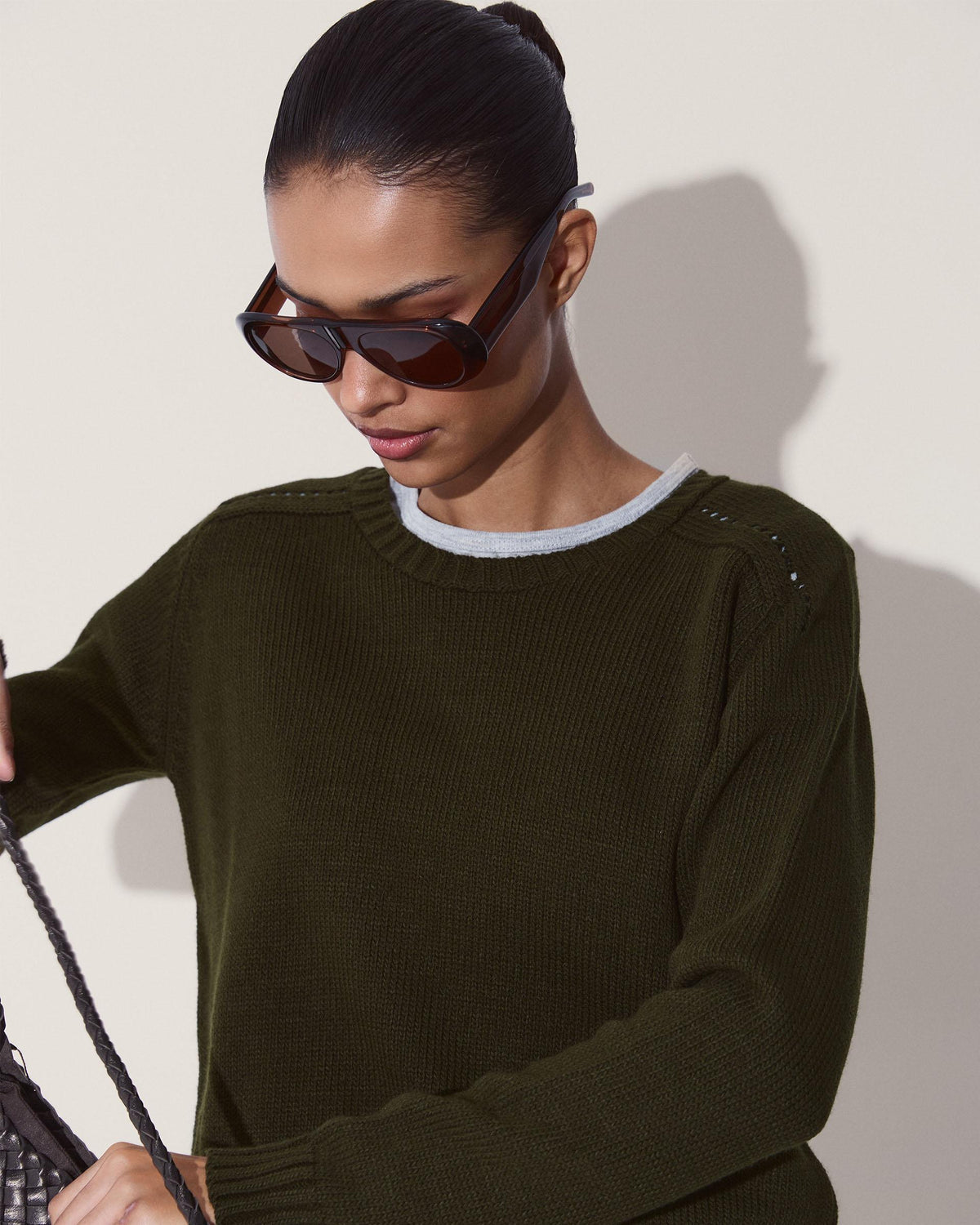 Shoulder Detail Jumper Dark Green
