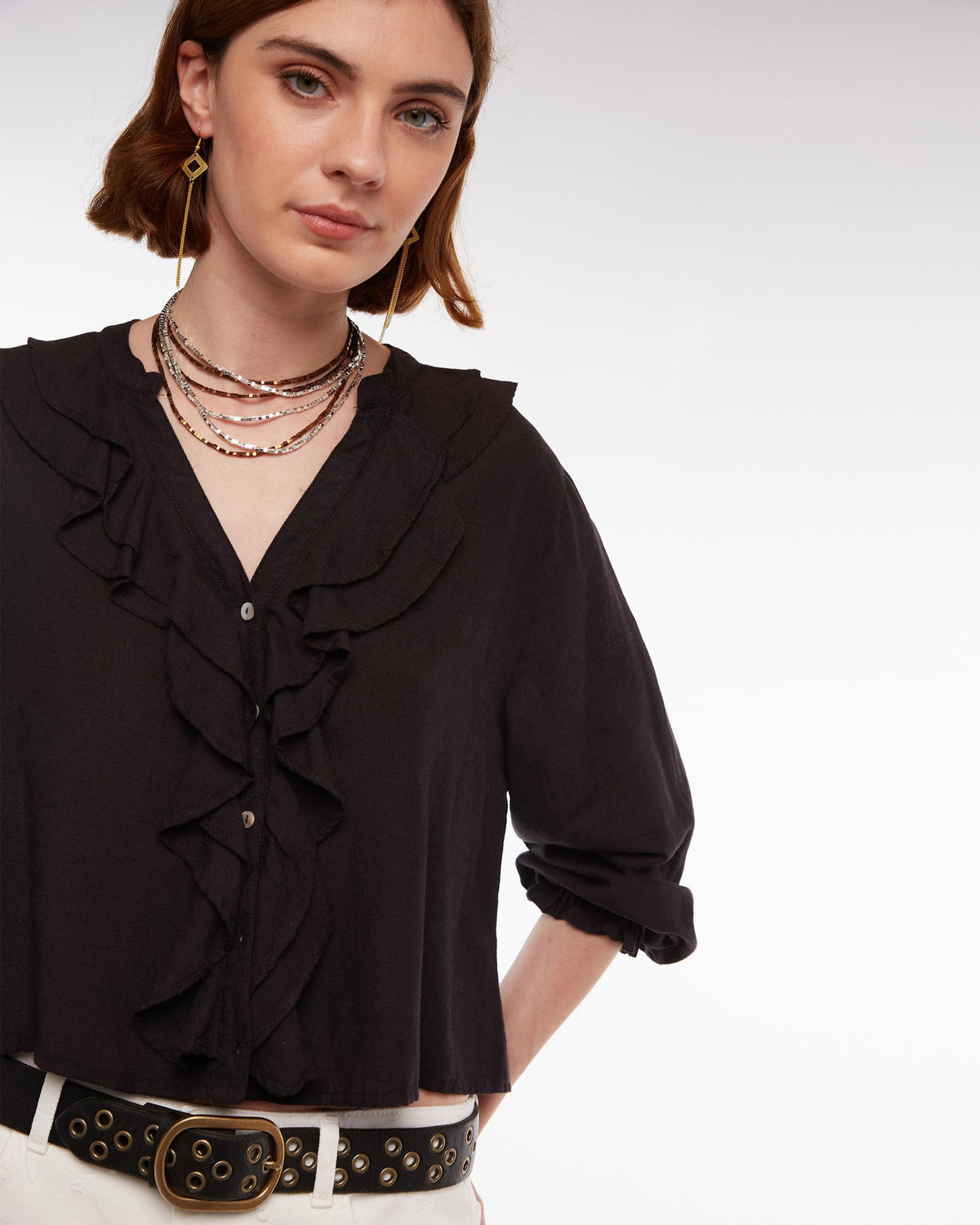 Black Studded Circle Belt