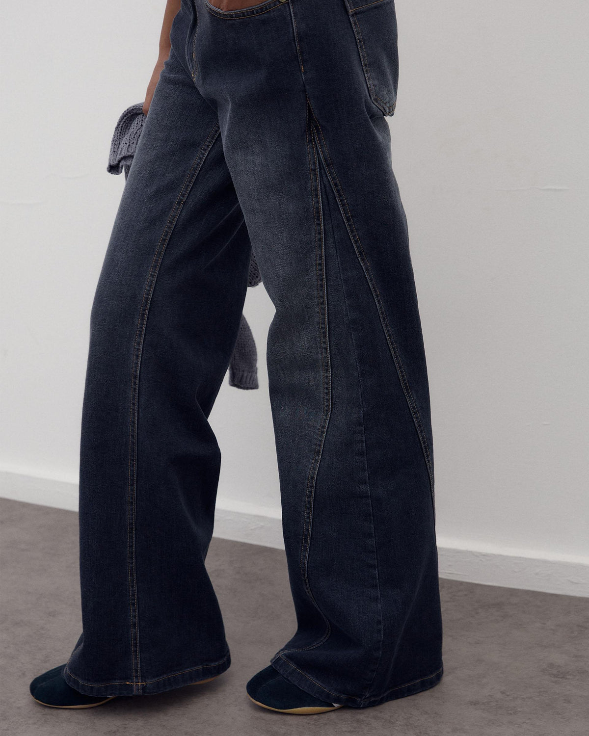 Jeans Cuñas Laterales Antracita