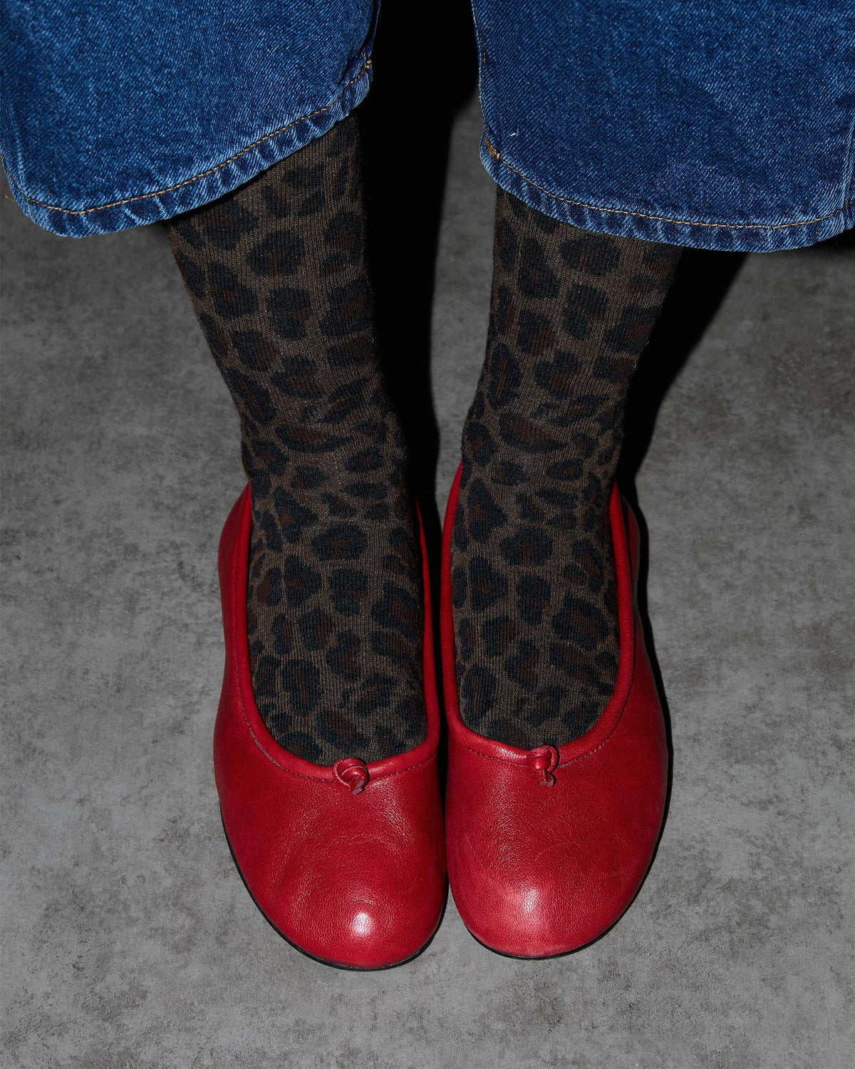 Brown Animal Print Mid-Calf Socks