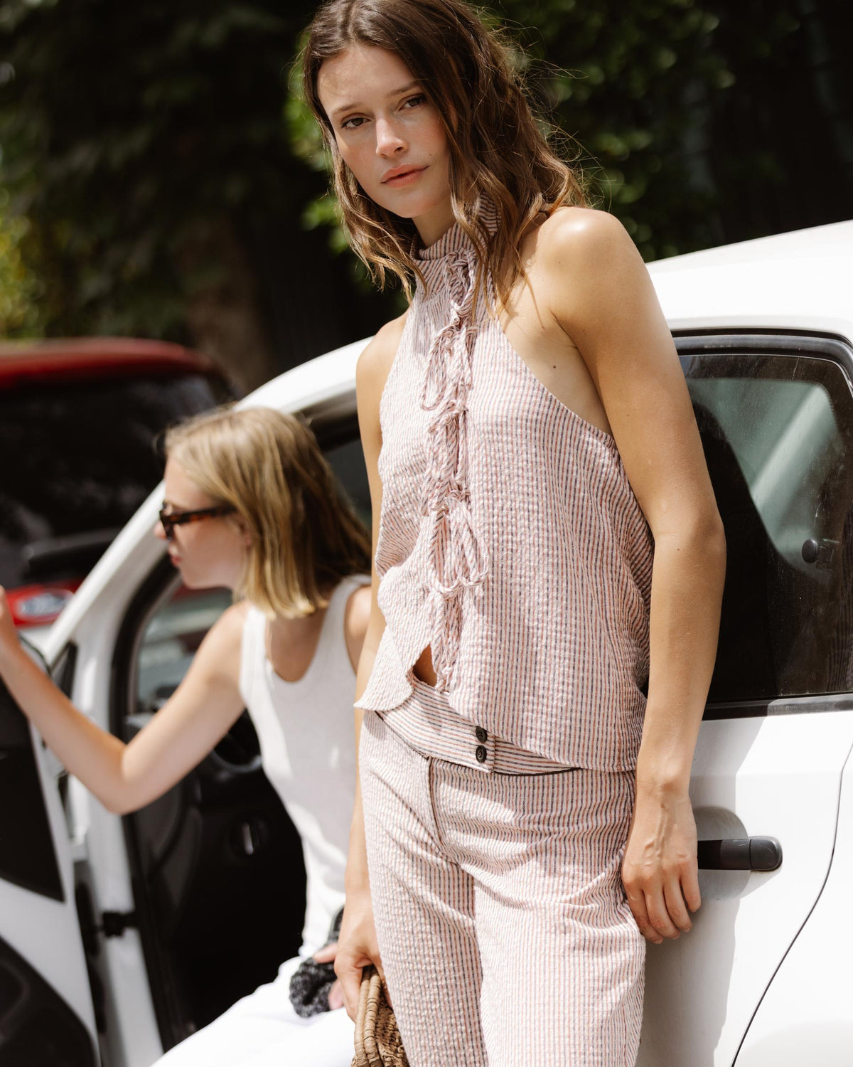 Pantalón Rayas Triple Cinturilla Rosa