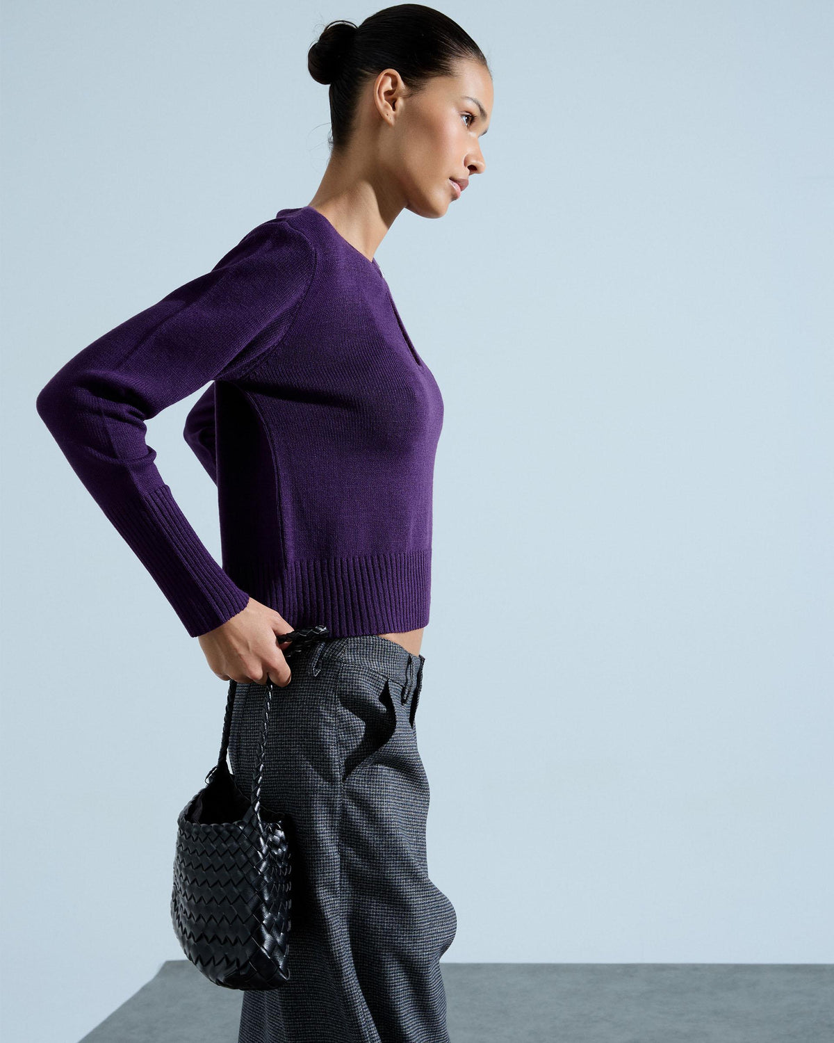 Button Split Jumper Purple