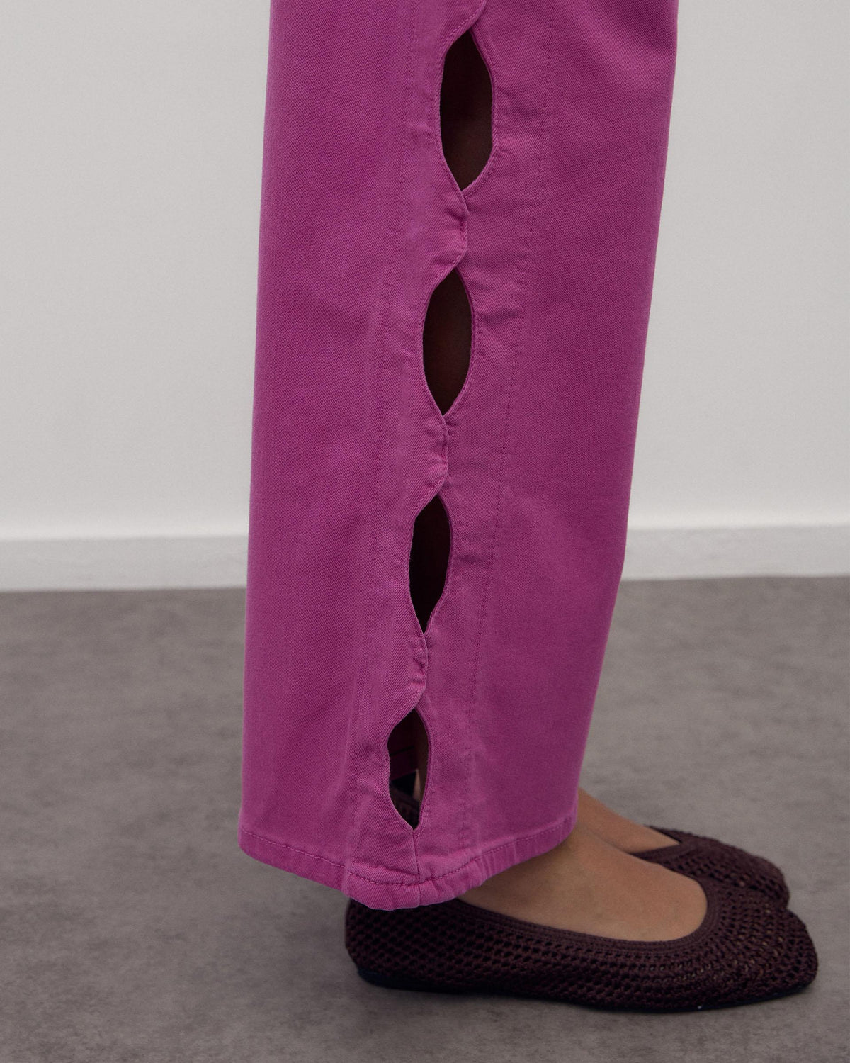 Fuchsia Oval Cut-Out Jeans