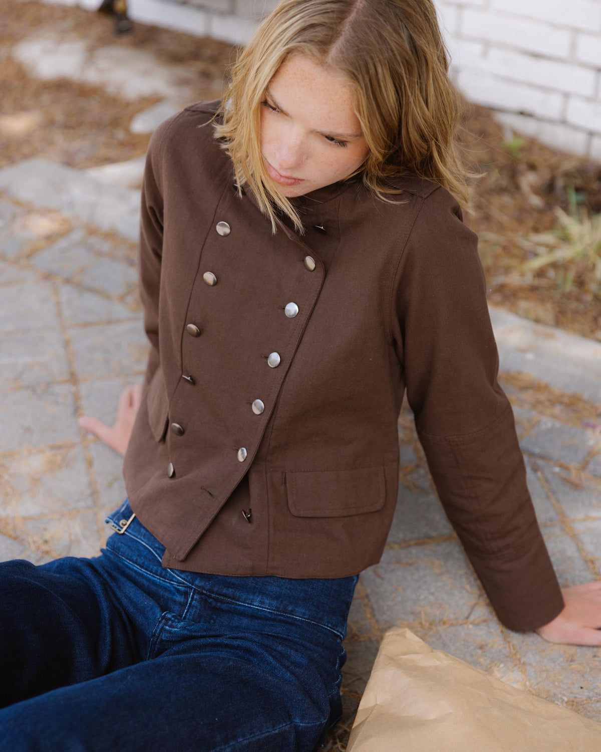 Chaqueta Botones Tapeta Marrón