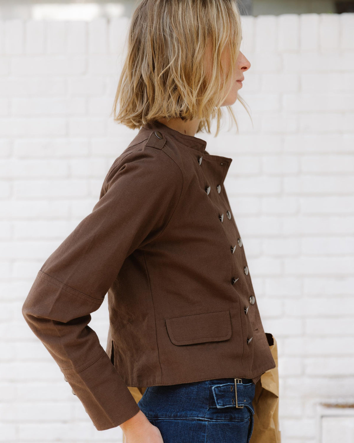 Chaqueta Botones Tapeta Marrón