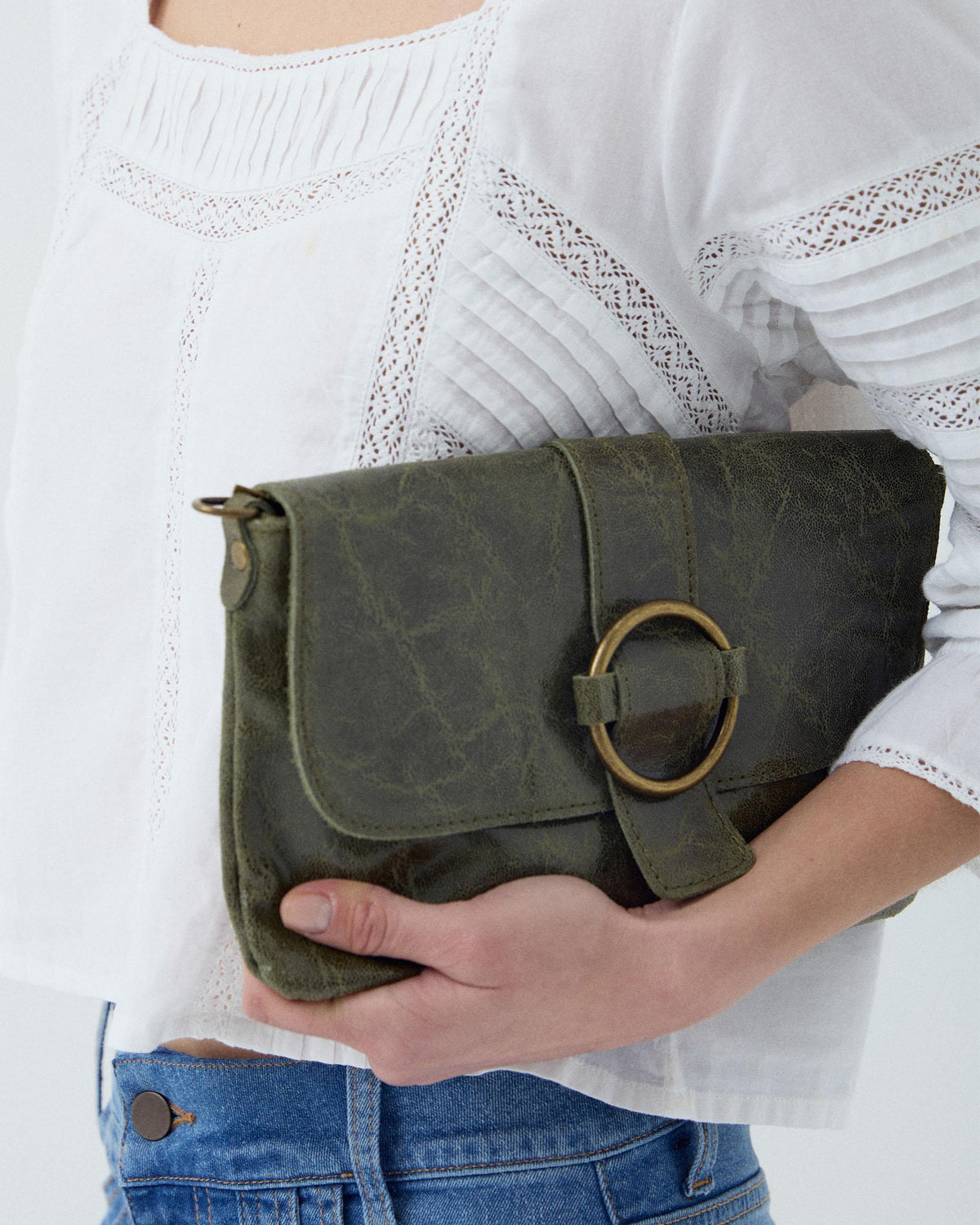 Small Green Buckle Bag