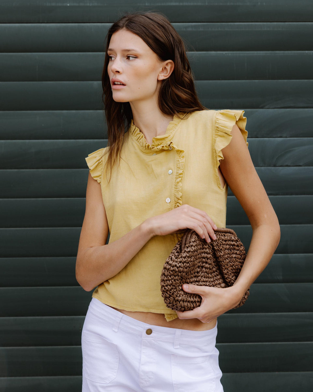 Blusa Cruzada Mostaza