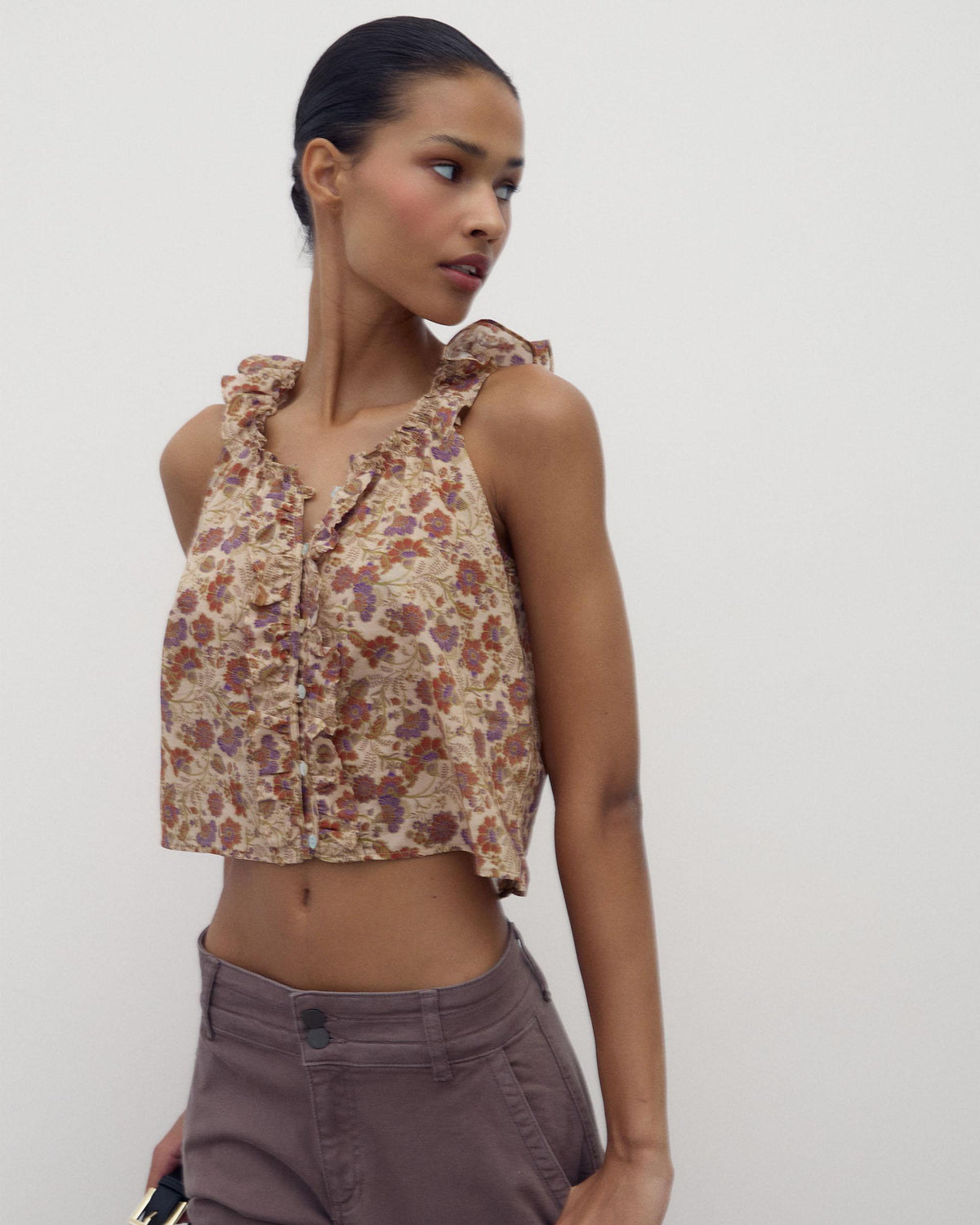 Multicoloured Printed Sleeveless Top