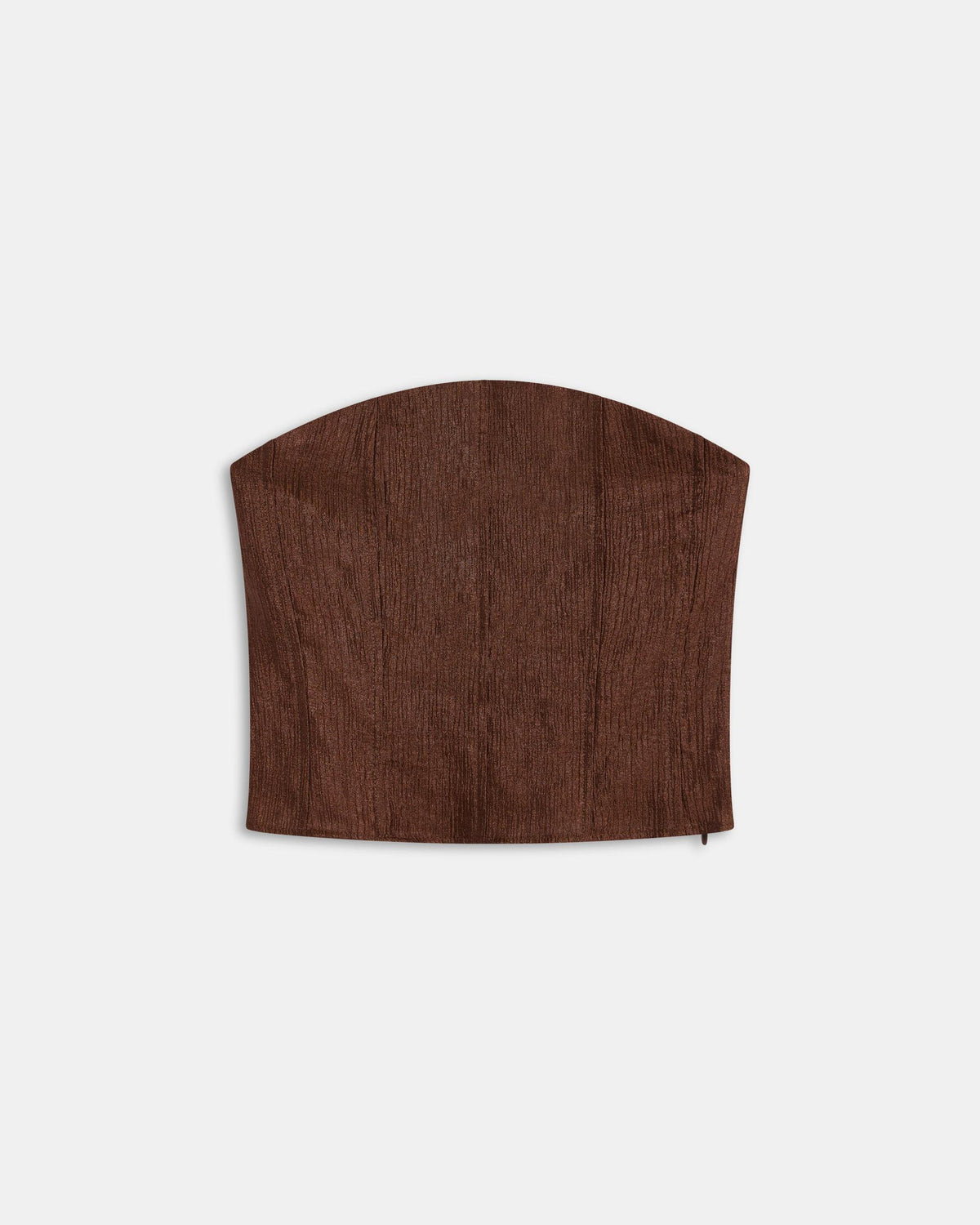 Brown Strapless Top with Seam Detail