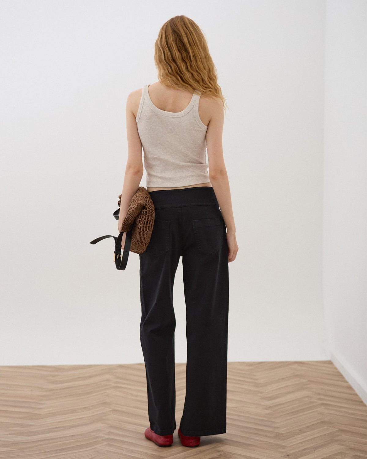 Black Jeans with Side Buckle Belt Detail